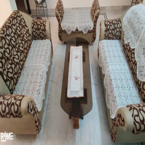 Six Seater Sofa With Table on rent